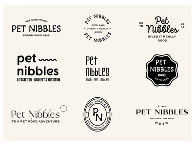 Pet Nibbles branding design food logo luxury minimal modern pet typography
