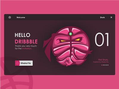 Hello Dribbble debut dribbble invite first hello shots thanks welcome
