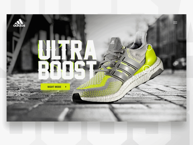 ULTRABOOST Microsite Concept adidas after affects animation motion shoes ui user interface ux web website