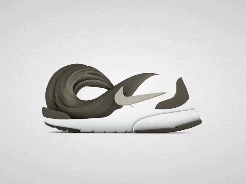 Nike Air Presto Fly 3D 3d c4d cinema 4d design gif graphic motion moving nike trainers