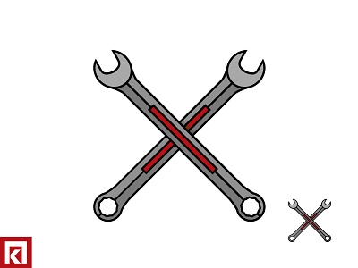 Wrenches - Icon art depth design icon logo