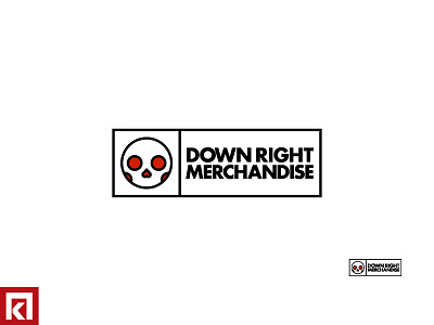Down Right Merchandise design flat icon logo typography
