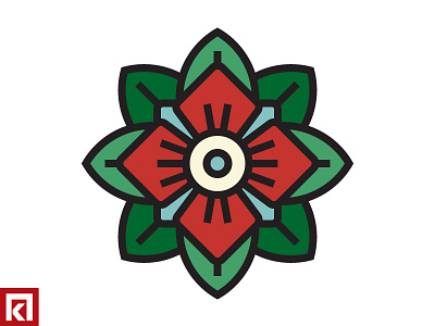 Flower design flower icon thick lines