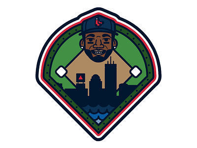 David "Big Papi" Ortiz avatar badge baseball design illustration sticker thick lines