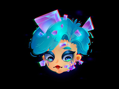 Crystal Girl crystal dribble hello illustraton