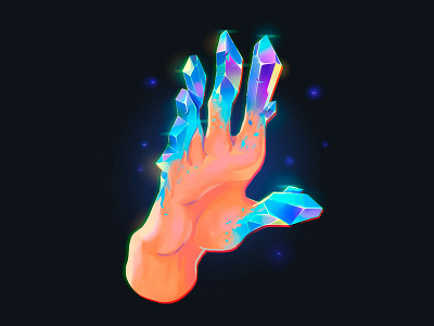 Crystal Hand 2d crystal hand illustration