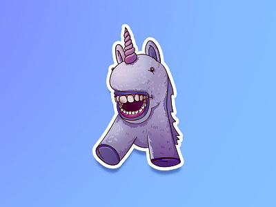 Teeth Toys Stickers art illusrtation magic stickers unicorn