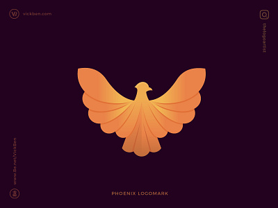 Phoenix Logo bird branding brandmark colorful design designer eagle falcon feather geometric gradient logo logo design logo designer modern new wings