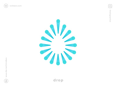 Drop. aqua blend blue branding brandmark circle design drop fluid geomatric geometric icon logo logo design logo designer logo for sale mark