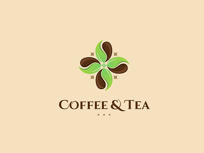 Coffee & Tea bean branding coffee colorful creative designer freelancer geometric icon leaf logo tea