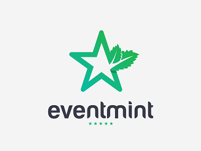 Event Logo Design branding colorful creative design designer event green leaf leafy logo mint star