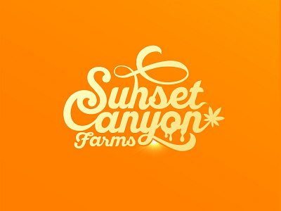 Sunset Canyon Farms calligraphy design farm gold lettering logo scrip sun sunset typeface typography weed