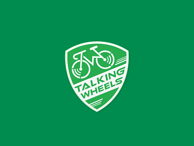 Talking Wheels adventure bicycle bike cycling design eco green logo ride shield sport wheels