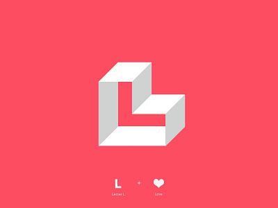 Love 3d abstract branding brandmark clean geometric icon letter l logo logo design logo designer logodesign logomarks love negative space pink vick vick ben white white space