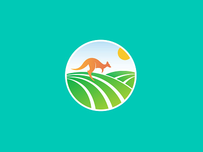 Australia agriculture australia branding colorful country designer eco farm green harvest hills kangaroo land landscapes logo logo design logo designer nature summer vick ben