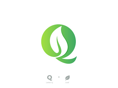 Leaf Logo branding design designer eco fresh green icon leaf letter lettermark logo logo design logo designer logo designers natural negativespace organic plant q whitespace