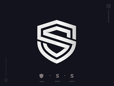 SS Logo alpahbate branding design designer designs geometric lettermark letters logo logo design logo designer logos logotype s shield shields ss