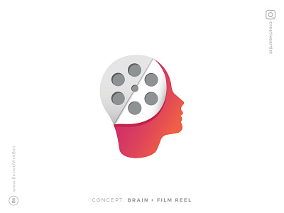 Movie Production brain branding cinema colorful design designer film genius head logo logo design logo designer logos movie production reel reels studio think video