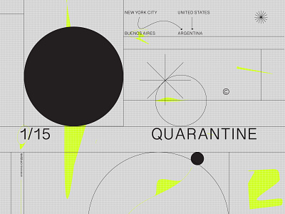 1/15 Quarantine abstract clean corona coronavirus design flat geometry illustration minimal pandemic quarantine typography vector