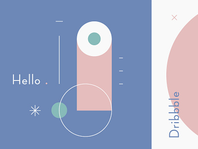 Hello Dribbble! ヾ(´▽｀*)ﾉ☆ balance color colour debut experimental eye flat geometry illustration ui vector