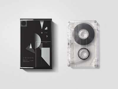 Cassette Vrioon 2d abstract black clean design flat geometric graphic illustration music vector white