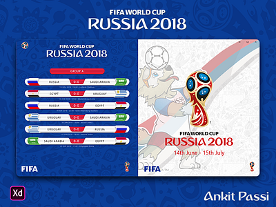 FIFA World Cup 2018 - UWP Application adobe adobe xd app design fifa microsoft ui ux uwp world cup zabivaka