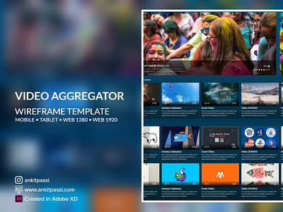 Video Aggregator - Wireframe UI Kit