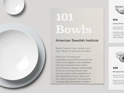 101 Bowls Exhibit exhibit exhibit design identity design installation label design museum