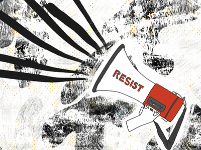 Resist bullhorn digital art digital illustration illustration justice protest