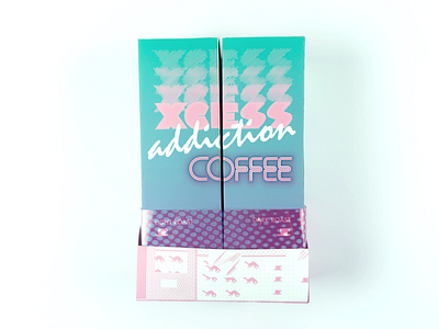 Xcess Addiction Coffee 80s 90s coffee nostalgia package design packaging personal project print satire