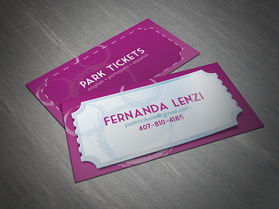 Park Tickets - Business Card Design business card design disney fernanda illustrator lenzi mickey park ticket