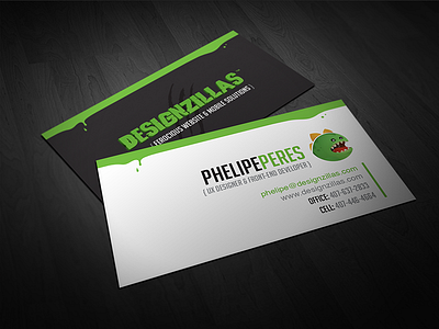 DZ Business Card business card card design designzillas dinosaur dz identity invitation print