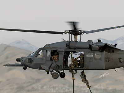 Pave Hawk HH-60 60 digital drawing hawk heli helicopter hh hh 60 pave photoshop stylus tablet traditional wacom