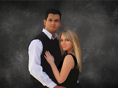 Hold On Tight blonde couple digital gift painting photoshop portrait tablet traditional wacom wedding