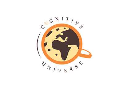 Cognitive Universe Logo Design branding coffee cup earth icon illustration logo logo design