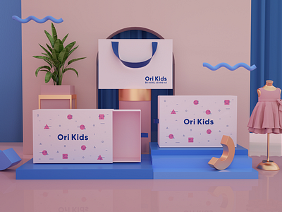 ORI KIDS / A Children’s Clothing Brand 3d visual brand identity branding c4d childrens clothing design logo octanerender
