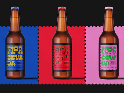 Label - Flor de Cevada beer brewery cerveja desing label lettering package