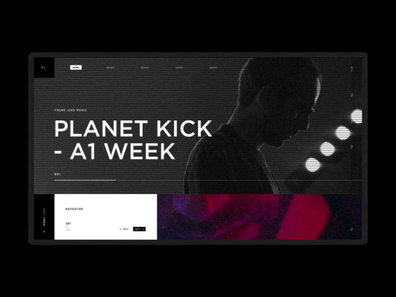 Frank Lead Home black webdesign ui ux creative adobe after effects adobe photoshop principle sketch app abstract electronic music