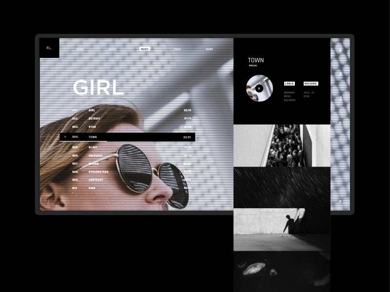 Frank Lead Music black webdesign ui ux creative adobe after effects adobe photoshop principle sketch app abstract electronic music
