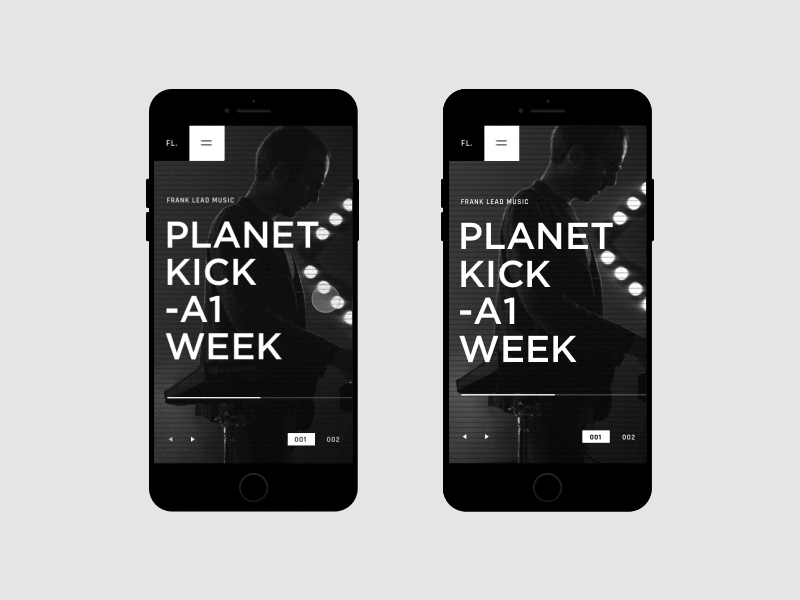 Frank Lead Music Homepage Mobile black gif mobile ui ux adobe after effects adobe photoshop principle sketch app abstract electronic music