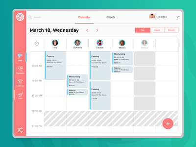 Beauty Salon Manager App beauty salon calendar design hair ios ios app design ipad ipad app ipad design manager tablet tablet design ui ux ux design