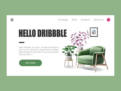 Hello Dribbble! ui web