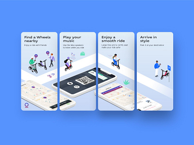 Wheels | App Store Images app app store bike mobile music people people illustration scooter ui wheel