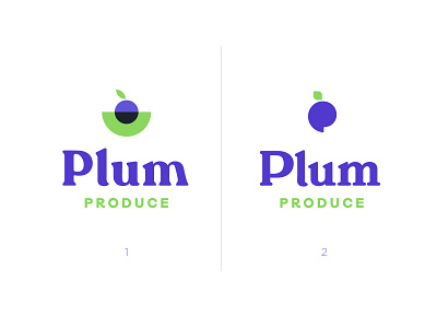 PlumProduce | Brand Ideas brand branding fruit identity logo market plum produce purple stem ui