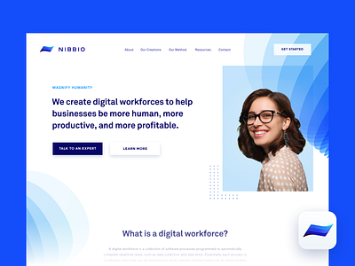 Nibbio | Hero brand branding icon people typography ui web