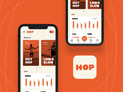 Hop | App app brand design hop identity jump jumprope typography ui