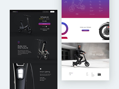 Wheels | eCommerce bike branding buy ecommerce landing page logo product scooter store wheels