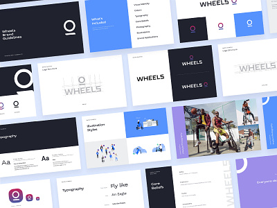 Wheels | Brand Guidelines bike branding identity illustration logo micromobility scooter street styleguide typography wheels