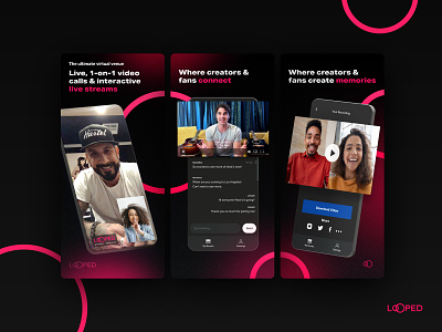 Looped | App Store Images branding cameo celebrity chat conference live livestream logo video video conference