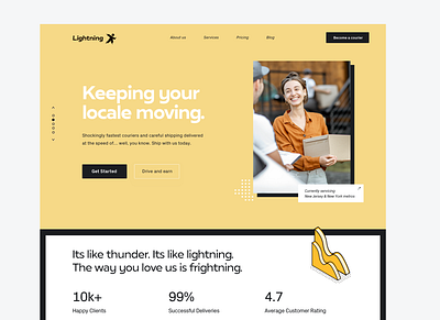 Lightning Couriers | Web & Brand amazon branding courier course app delivery identity landing local logo web website